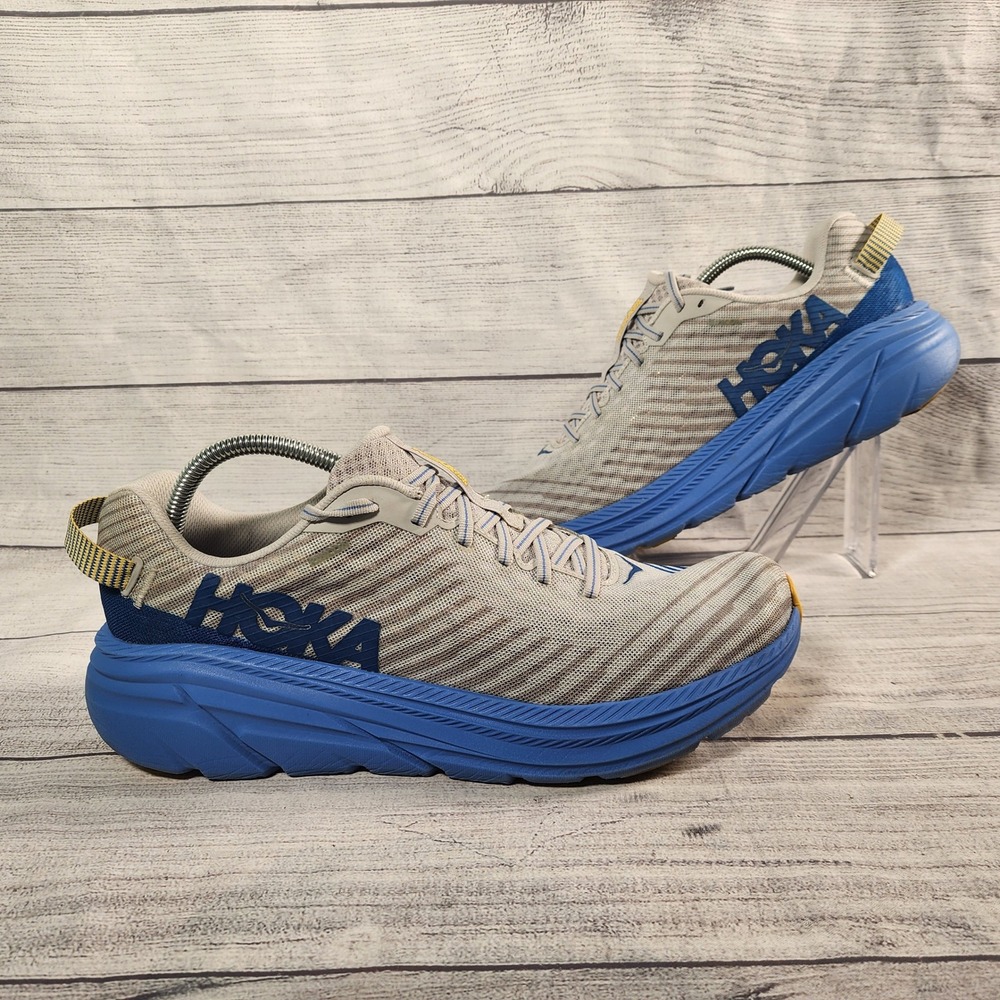 Hoka One One Rincon Men's Size 11 Running Shoes Gray Blue Striped 1102874